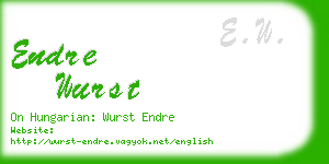 endre wurst business card